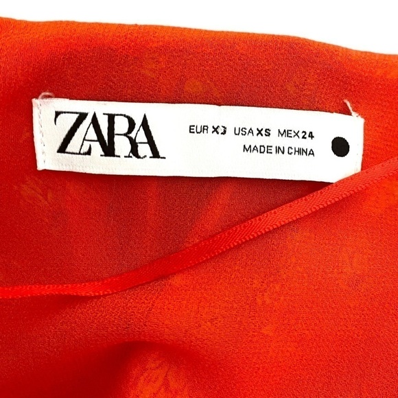 ZARA Belted Floral Wrap Style Long Sleeve Blouse - Picture 13 of 16